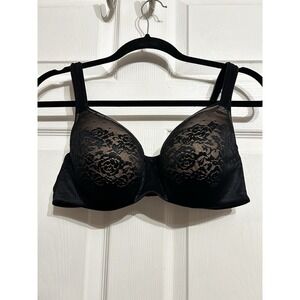Soma Stunning Support Full Coverage Bra 36C Black Underwire Lace Lingerie